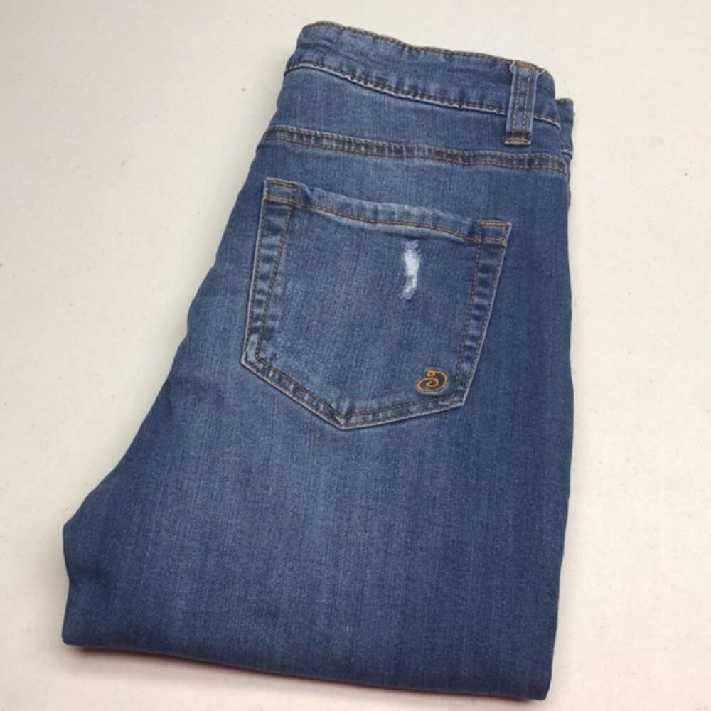 INDIGO REIN FACTORY DISTRESS ANKLE SKINNY JEANS 7/27x25 ⭐️